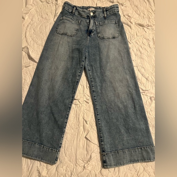Lauren Conrad super high rise wide leg denim cropped - Picture 1 of 7